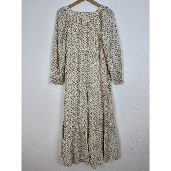 Old Navy Long Sleeve Button Down Tiered Midi Swing Dress Size Medium - Picture 3 of 6